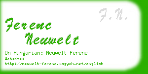 ferenc neuwelt business card